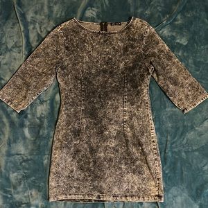 Zip back denim dress